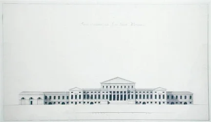 Plan voor de residentie van prins Youssoupov aan de rivier Fontanka, St. Petersburg (gezien vanaf de tuinzijde)