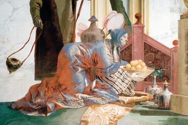 Detail (Het Aanbieden van Fruit aan een Maangodin), uit de Chinese Kamer in de Foresteria
