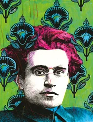 Portret van Antonio Gramsci, 2008 (gemengde techniek)