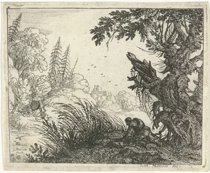 Landschap met een jager