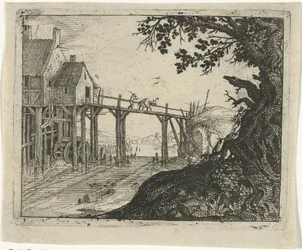 Landschap met een watermolen