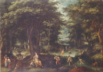 Landschap met Leto en boeren van Lykia