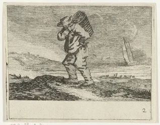 Duinlandschap met een visser
