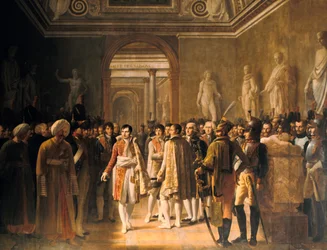 Napoleon ontvangt de afgevaardigden van het leger in het Louvre, 8 december 1804, 1808