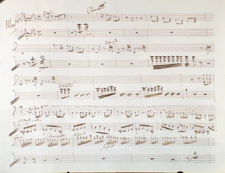 Pagina van muziekpartituur voor viool voor symfonie in Assepoester, of Triomferende Goedheid door Gioacchino Rossini