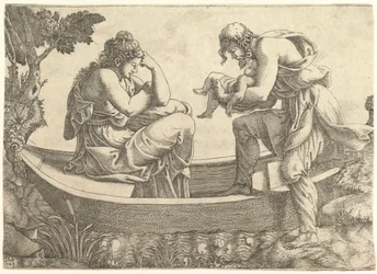 Danaë en de baby Perseus uit zee geworpen door Acrisius, 1543