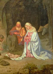 Aanbidding van de Herders, detail van de Heilige Familie, c.1510 (detail)
