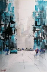 Abstracte stadsstraat