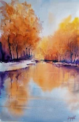 Herfstglans aan de rivier