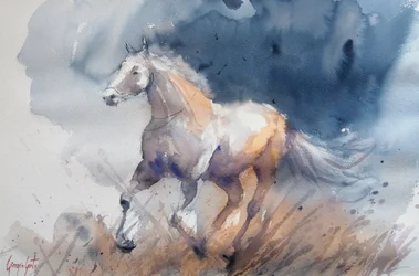 Energiek Paard Blauw