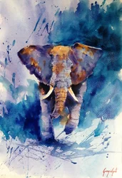 Majestueuze blauwe olifant