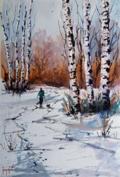 Wandeling door het winterberkenbos