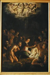 Aanbidding van de herders. Rond 1550 (schilderij op doek)