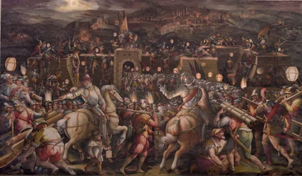 De bestorming van het fort bij Porta Camollia in Siena
