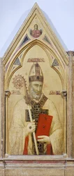 Sint Nicolaas van Bari, (detail) van Badia Polyptych, circa 1300, door Giotto (1267-1337)