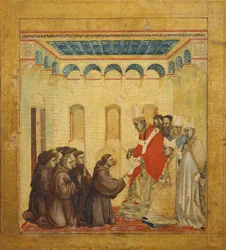 Le pape approuvant les statuts de l