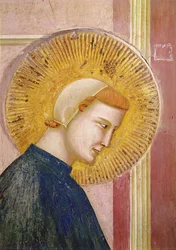 Sint Franciscus geëerd door een eenvoudige man (detail), ca. 1297-99