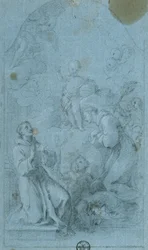 Sint Petrus van Alcantara en Sint Antonius van Padua aanbidden het Christuskind