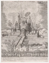 Speculum Romanae Magnificentiae: De Girandola bij het Castel Sant