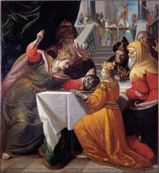 Salome met het hoofd van Johannes de Doper op een zilveren schaal