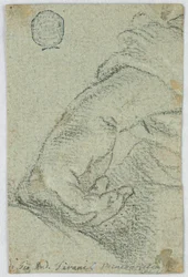 Tekening, Studie: Een linkerhand in een leunende positie, ca. 1650