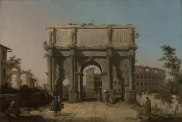 Uitzicht op de Boog van Constantijn met het Colosseum, 1742-5