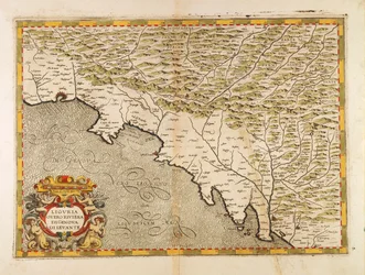 Oostelijke Ligurië, uit de Atlas van Italië door Giovanni Antonio Magini, kopergravure