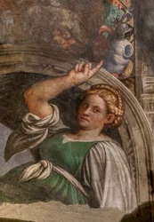 Lunet die een sibille voorstelt, ca. 1529 (detail)