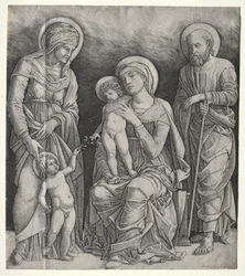 Heilige Familie met Sint Elizabeth en de jonge Sint Johannes de Doper, ca. 1500