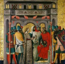 Sint Columba voor Keizer Aurelianus Scènes uit het leven van Sint Columba, 1345-1350