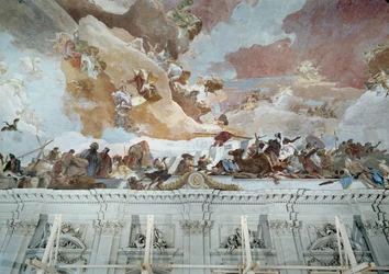 Afrika, detail van het plafondfresco ... (fresco)
