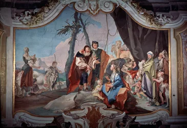 Rachel verbergt de gestolen afgoden van haar vader Laban