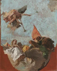 Schets voor een plafond, ca. 1750