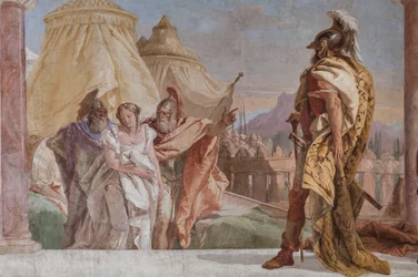 Eurybates en Talthybius leiden Briseis naar Agamemnon (detail)