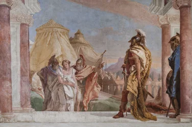 Eurybates en Talthybius leiden Briseis naar Agamemnon