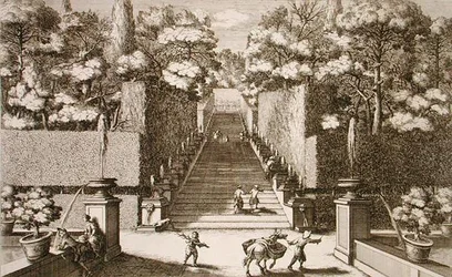 De grote trap in de Villa d