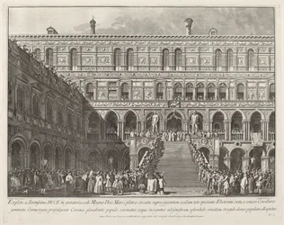 De Doge gekroond op de Scala dei Giganti van het Dogepaleis