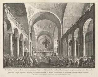 De nieuw gekozen doge gepresenteerd aan het volk in San Marco, 1763-1766