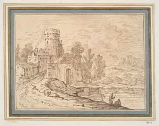 Landschap met kasteel bij water