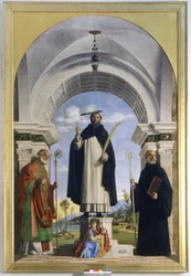 Sint Petrus Martelaar met Heiligen Nicolaas en Benedictus