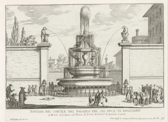 Fontein in de binnenplaats van Palazzo Taverna te Rome
