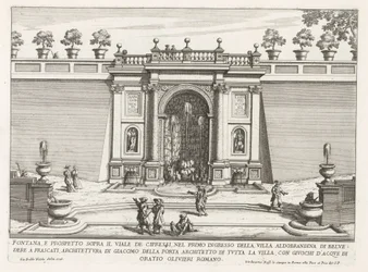 Fontein in de tuinen van de Villa Aldobrandini te Frascati