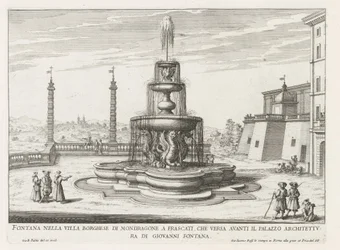 Fontein in de tuinen van de Villa Mondragone te Frascati