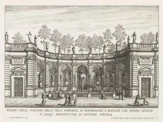 Fontein in de tuinen van de Villa Mondragone te Frascati