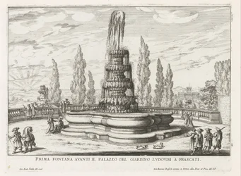 Fontein in de tuinen van de Villa Torlonia te Frascati