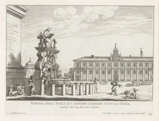 Fontein op Piazza di San Giovanni in Laterano te Rome