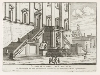 Fontein voor het Palazzo Senatorio op het Capitool te Rome