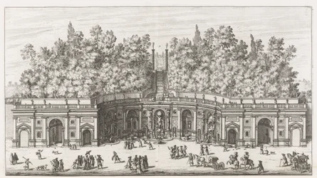 Teatro delle Acque in de tuinen van de Villa Aldobrandini te Frascati