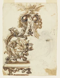 Ontwerp voor een verguld bronzen ornament