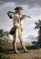 Boer op de achtergrond van Campi Flegrei, door Giovan Battista Lusieri
